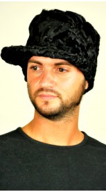 Karakul fur hat - with visor